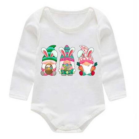 

Infant Baby Girls Boys Jumpsuit Cartoon Print Spring Summer Easter Bunny Short Sleeve Romper Bodysuit Clothes Cotton Newborn Toddler Onesie