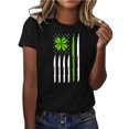 thumbnail image 2 of BiZtdJrK Womens Summer Tees Irish Shamrock Graphic St Patricks Day T Shirts Crew Neck Fashion Holiday Tee Tops Black XXL, 2 of 4