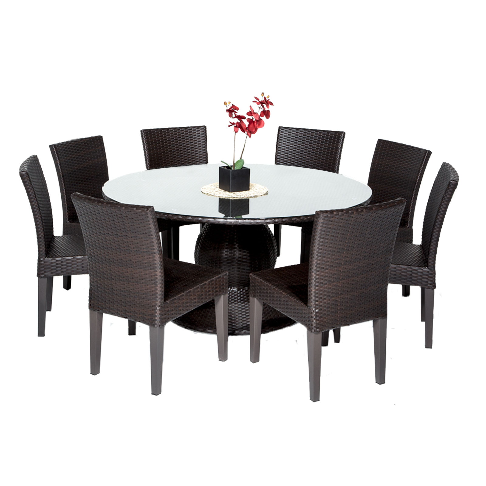 Pluto 60 Inch Outdoor Patio Dining Table With 8 Chairs - Walmart.com
