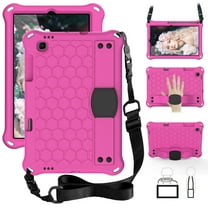 Dteck Kids Case For Samsung Galaxy Tab S6 Lite 10.4-inch 2020 Model SM-P610 P615, Heavy Duty Shockproof Kickstand Case with Removable Shoulder Strap/Flexible Handle Strap, Rose   Black