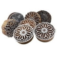 thumbnail image 4 of Lot Of 8 Pcs Wooden Floral Textile Stamps Hand Carved Printing Block Brown Stamp, 4 of 4