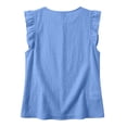thumbnail image 5 of Ribbed Tank Top Women Under Armour Tank Top Women Women's Color Buttoned -Linen Top Ladies' Top Ladies' Tank Top Blue S, 5 of 8