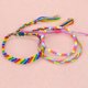 thumbnail image 4 of Guardurnaity 3 piezas de trenzones de trenza brazalete de cable de vidrio resistente al desgaste Cordones de amistad con cáscara de concha buena Ropa, zapatos y accesorios Miscelánea Verde rojo, 4 of 6