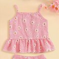 thumbnail image 4 of KPOPLK Toddler Girl Clothes Summer Baby Girl Cute Sleeveless Tank Tops with Bow and Ruffled Shorts 2Pcs Outfits Set(2-3 Years,Light Pink), 4 of 5