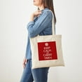 thumbnail image 3 of CafePress - Red Keep Calm And Carry Yarn Tote Bag - Unisex Canvas Tote Bag, Beige, 1-Piece, 3 of 6