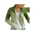 thumbnail image 4 of FOCUSNORM 2Pcs Women Juniors Casual Tracksuit, Solid Color/Gradual Color Hooded Crop Tops + Pants, 4 of 6