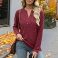 thumbnail image 6 of Besolor Long Sleeve Shirts for Women V Neck Button Lightweight Sweaters Casual Tunic Tops Outfits Fall Clothes, 6 of 8