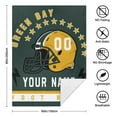 thumbnail image 4 of Green Bay Custom Throw Blanket 60 * 80, Throw Blankets Printed with Any Name and Number for Men Women, Personalized Football Gifts for Fans, 4 of 5