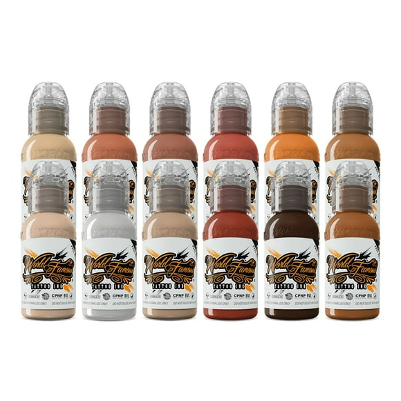 World Famous Tattoo Ink - Skin Tone Color Tattoo Kit - Professional Tattoo Ink i