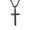 Black with chain, variant on Unisex Stainless Steel Simple Classic Religion Beveled Edges Cross Pendant Couple Amulet Crucifix Necklace Prayer Bless Silver No Chain
