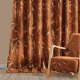 thumbnail image 3 of NICETOWN Blackout Velvet Curtains for Living Room, Soft Vintage Leaf Patterned Gold Foil Printed Velvet Curtains Rod Pocket Room Darkening Thermal Insulated Drapes, Gold Brown, 50"x84", 2 Panels, 3 of 8