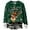 Dark Green, variant on Festive Print Cozy Flannel Pullover Sweater For Long Sleeve Casual Crewneck Holiday Top