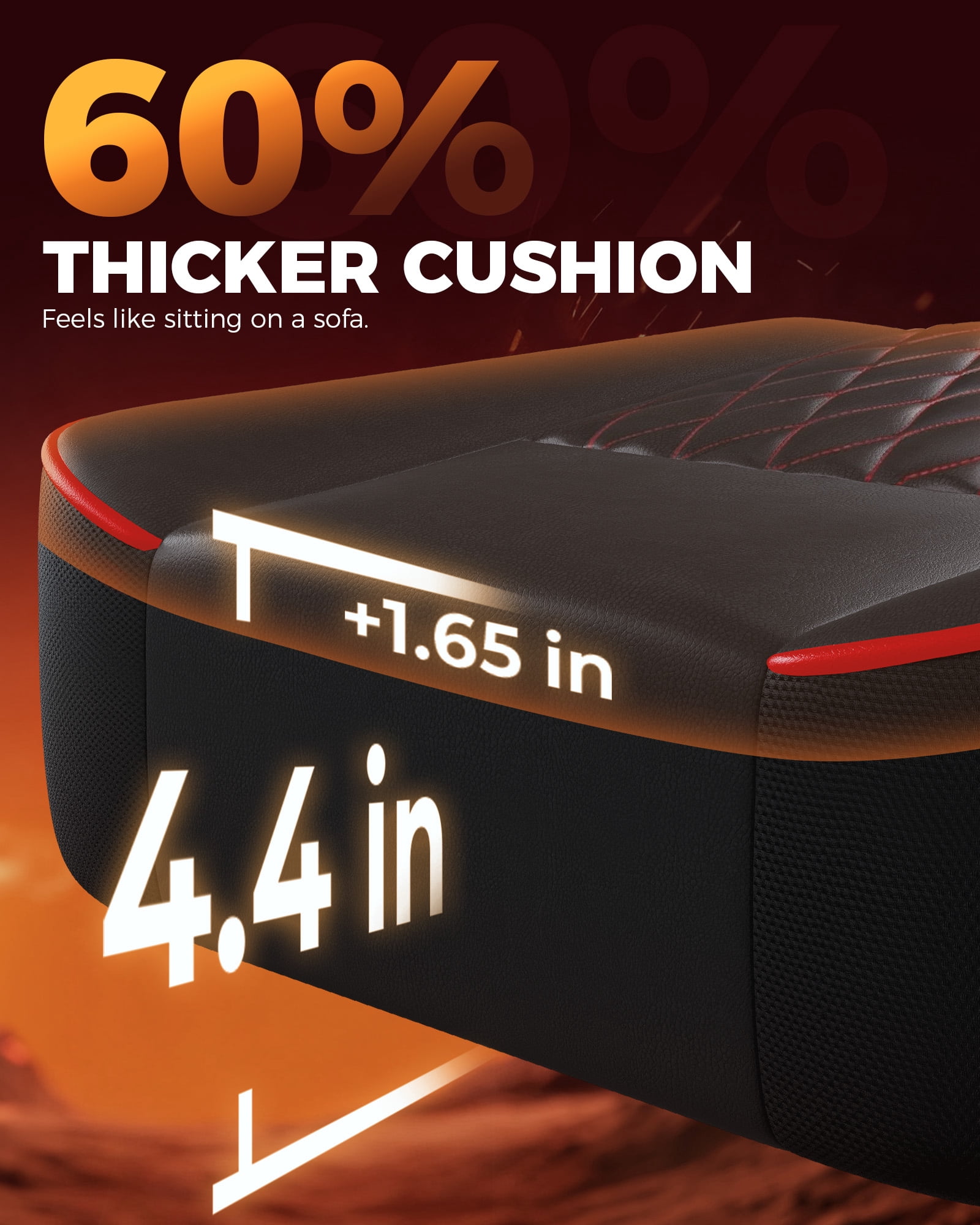 GTPLAYER Ergonomic Gaming Chair with Footrest and Lumbar Support, BlackRed