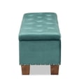 thumbnail image 4 of Baxton Studio Hannah Banc Ottoman de Rangement Rembourré en Velours Bleu Sarcelle, 4 of 10