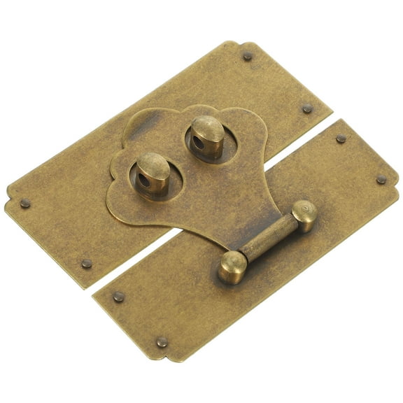 DEEPCRAFF Golden Brass Hasp Latch for Wooden Boxes Vintage Decorative Box Buckle Lock Secure Closure 2.5 x 1.5 inches