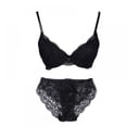 thumbnail image 1 of Sexy Women Push up Padded Bra Floral Embroidered Lace Briefs Bra Panties Underwear Suit, 1 of 7