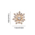 thumbnail image 2 of 2 Pieces Hairpin Headdress Flat Back Non-perforated Design Shiny Rhinestones Beautiful Pearl Flower Buckle for Dancing Party Type 6, 2 of 7