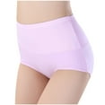 thumbnail image 2 of BiZtdJrK Women's Jacquard Underwear Briefs Solid Color High Waist Ladies Panties Full Coverage Leakproof Panty, Pink, XL, 2 of 3