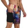 thumbnail image 3 of Haiem Rooster Oil Painting Mens Swim Trunks with Compression Liner 2 in 1 Swimming Shorts Stretch Swimwear Quick Dry,Board Shorts-Medium, 3 of 9