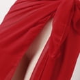 thumbnail image 4 of HNMKIU Swimsuit Coverup Long Flowy Sarong Wrap Skirt Lightweight Chiffon Beach Cover for Womens Swimsuits 01_Red，A, 4 of 7