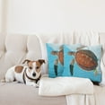 thumbnail image 4 of Ambesonne Turtle Throw Pillow Cover 2 Pack, Sea Animal Caribbean, 20", Turquoise Cinnamon, 4 of 7