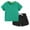 Green, variant on HOMADLES Boys Sets 2 Piece Soft Tee Shirt and Elastic Waist Short Outfits Black 2 T