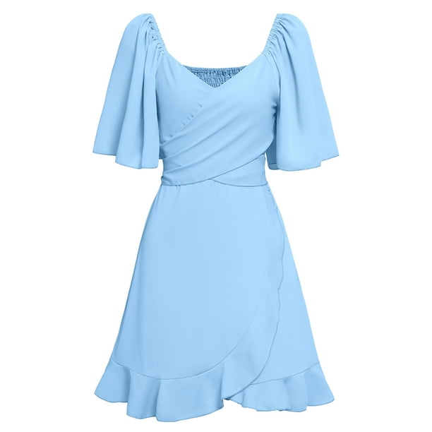 Vestido de cóctel sin mangas ajustado para mujer - Vestido de fiesta ajustado cruzado, largo hasta la rodilla, material de poliéster, ideal para fiestas de verano/otoño, lavado a mano