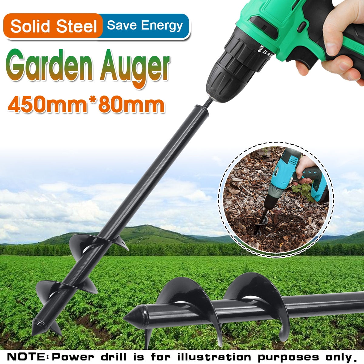 18&quot; Earth Garden Auger Drill Bit Garden Auger Rapid