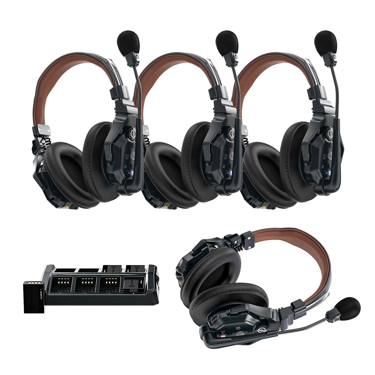 Hollyland Solidcom C1 Pro 4-Person Wireless Noise-Cancelling Dual-Ear Headset Intercom System
