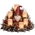 thumbnail image 2 of Christmas Centerpiece Decoration with 6 Flameless Led Candles, Pinecones and Red Berries, Rustic Farmhouse Style, for Dining and Kitchen Table, 2 of 6