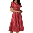 thumbnail image 1 of WILLBEST Vestidos Cortos Para Mujer, Vestido De Verano Para Mujer 2024, Vestido Bohemio Con Vuelo, Elegante Vestido De Manga Corta Con Cinturón, Vestido Maxi Para Vacaciones En La Playa, 1 of 3