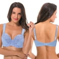thumbnail image 5 of Curve Muse Women's Plus Size Unlined Underwire Lace Bra with Cushion Straps-2PK-White/Navy/Lt Blue,Blue-38DD, 5 of 6