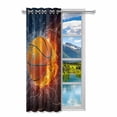 thumbnail image 2 of MKHERT Basketball Ball on Fire and Water Blackout Window Curtain Drapes Bedroom Living Room Kitchen Curtains 52x84 inch, 2 of 2
