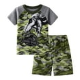 thumbnail image 2 of RTKFRFLM Boys' 2-Piece Summer Outfit Set Cartoon Dinosaur Crocodile Graphic Short Sleeve T-Shirt and Classic Plaid Shorts Fashionable Casual Toddler Clothing Set for Play & Travel Size 2T-8, 2 of 3