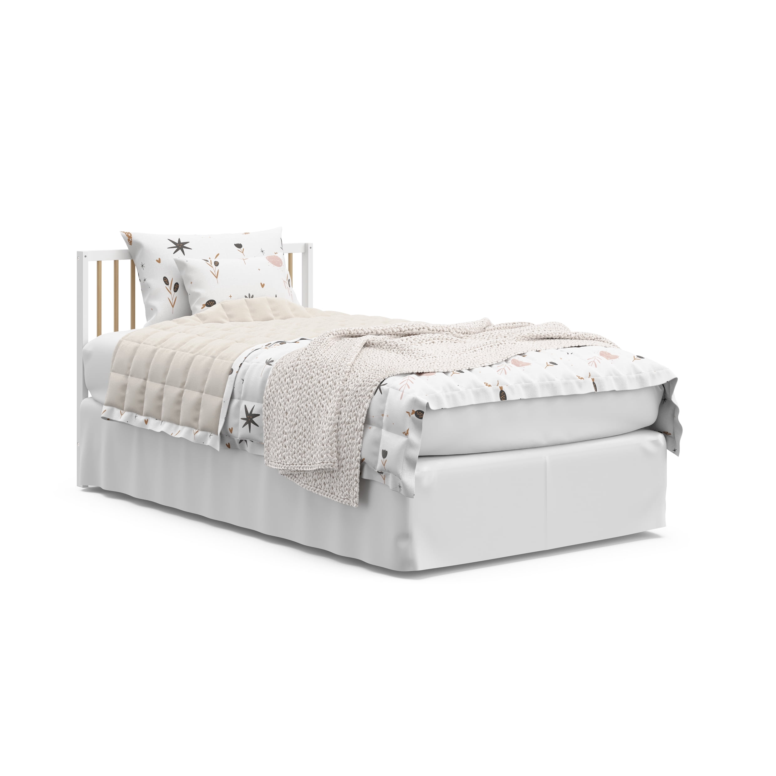 Graco Teddi 4-in-1 Convertible Mini Crib - White with Driftwood