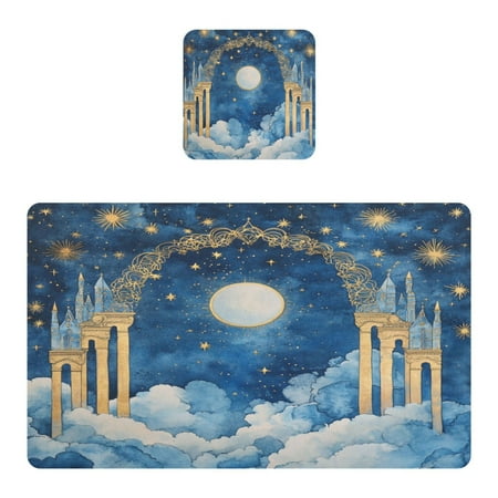 

Wobogo Celestial Sky Placemats Coasters Set of 1 Heat-resistant Non-slip Easy to Clean Square Dinner Plate Mat
