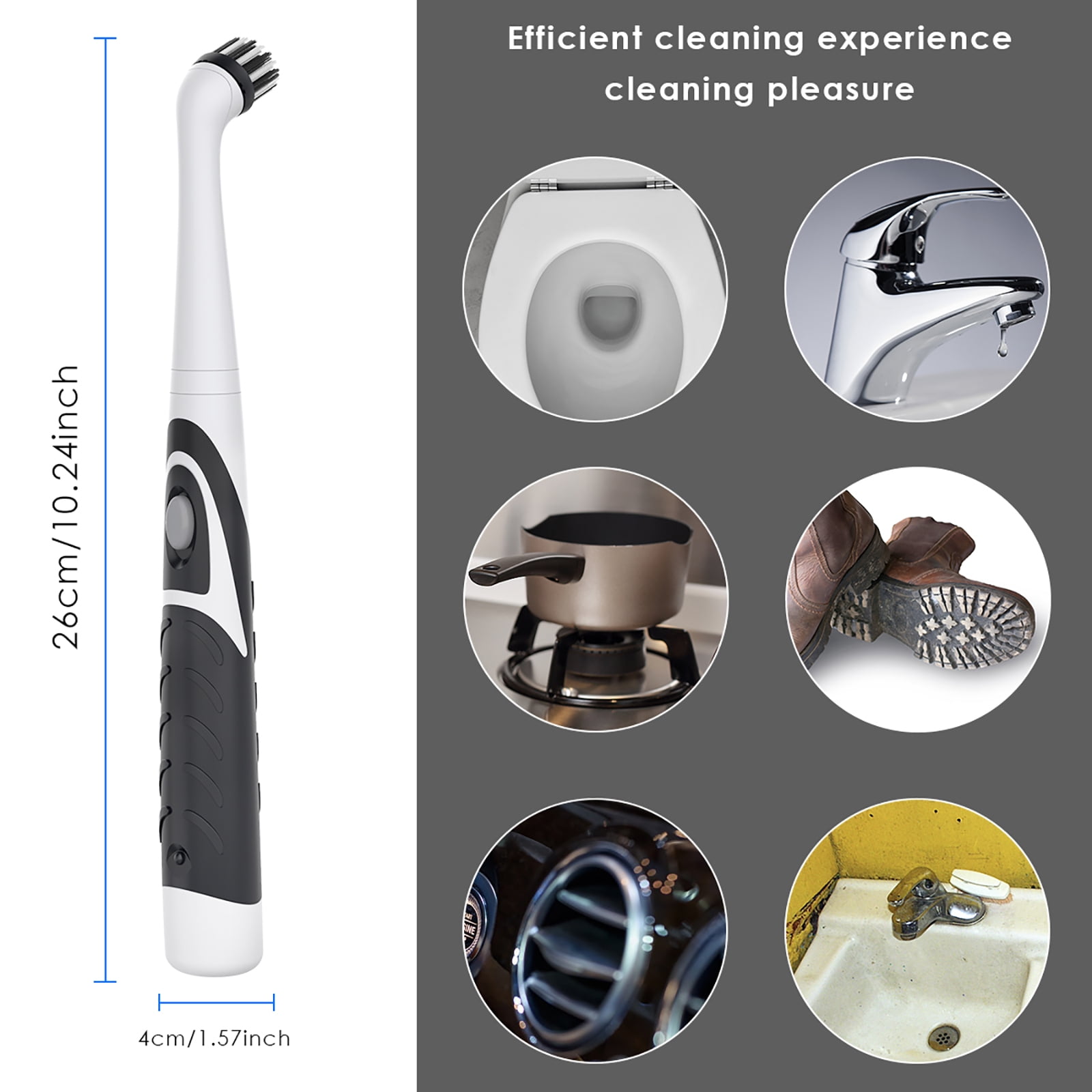 1 Set Electric Cleaning Brush Oscillating Home Kitchen 4 Tool Cleaning  Power With Heads Super Power Sonic Scrubber Cordless E8V9