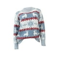 thumbnail image 4 of Pull de Noël pour Dames, Blouse Mi-Longue Ample, Cardigan Tricoté à Col Rond, Pull de Mode, Imprimé Graphique, Manches Longues, Chaud, 4 of 6