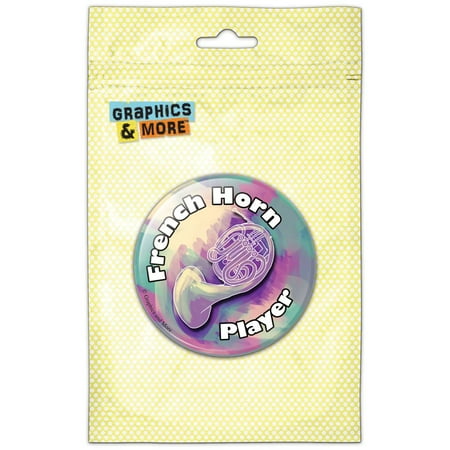 

French Horn Player Band Instrument Brass Refrigerator Button Magnet