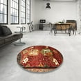 thumbnail image 4 of Ahgly Company Machine Washable Indoor Square Traditional Tomato Red Area Rugs, 9' Square, 4 of 7