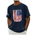 thumbnail image 3 of Gvdentm Mens Shirts USA Flag 4th of July Independence Day American Flag Men's Tee Shirt A07-Navy,XL, 3 of 5