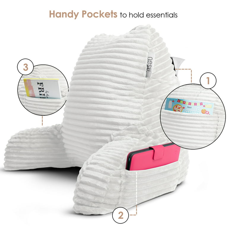 Nestl Backrest Reading Pillow with Arms - Shredded Memory Foam
