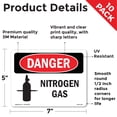 thumbnail image 2 of Nitrogen Gas OSHA Danger Vinyl Decal Label 7 Inch x 5 Inch - 10 Pack, 2 of 6