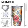thumbnail image 4 of Pioneer Flower 10oz Tumblers Stainless Steel Tumbler with Lid and Straw,Vacuum Insulated Double Wall Travel Tumbler Cups with Cleaning Brush for Coffee, Tea, 4 of 4