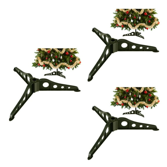 FRCOLOR Christmas Tree Stand 3Pcs, Sturdy Metal Base, Green, Easy to Install, Home Use