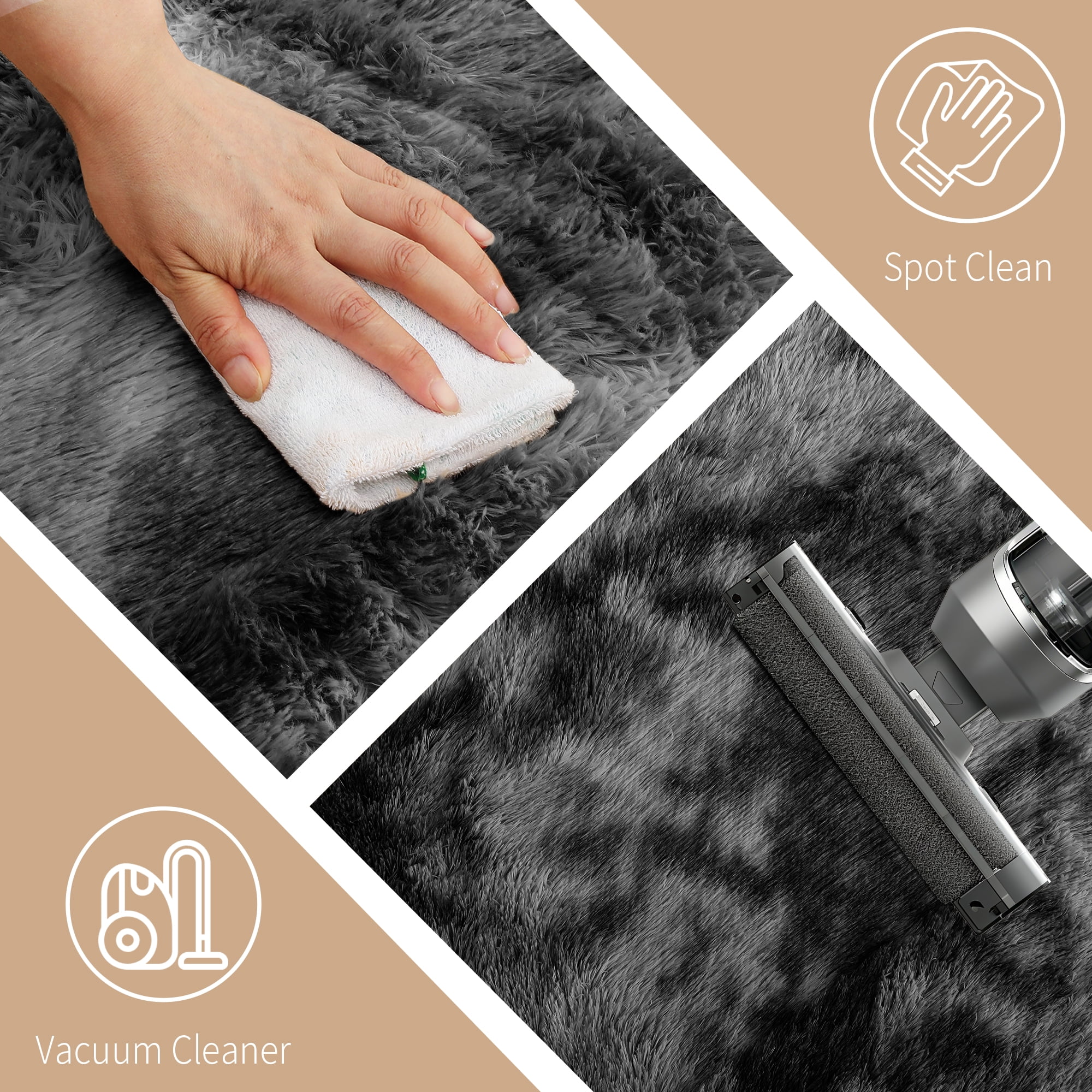 CozyDesg 5ft x 8ft Area Rugs, Soft Fluffy Area Rugs Floor Mat Floor Rugs for Living Room Bedroom Modern Decor Carpet, Dark Gray