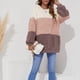 thumbnail image 4 of Suéter de felpa gruesa gruesa contrastante suelta informal de moda para mujer Fridja fksj733, 4 of 5