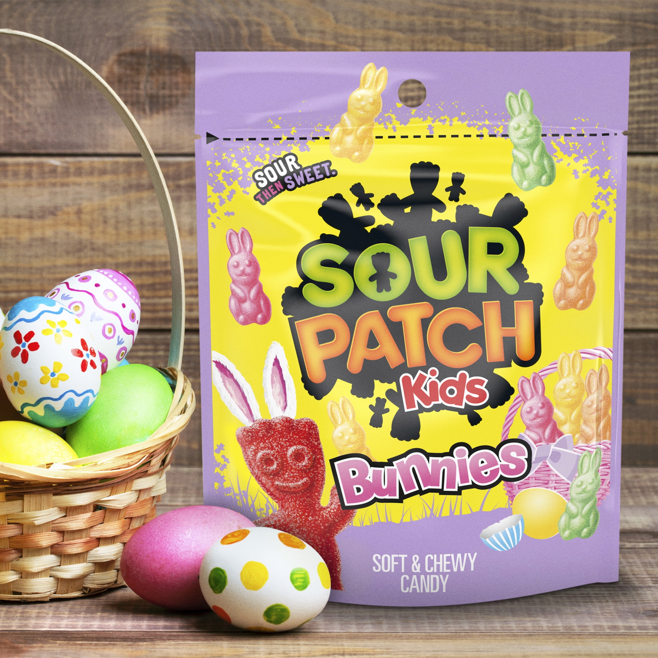 (3 pack) SOUR PATCH KIDS Bunnies Soft & Chewy Easter Candy, 10 oz