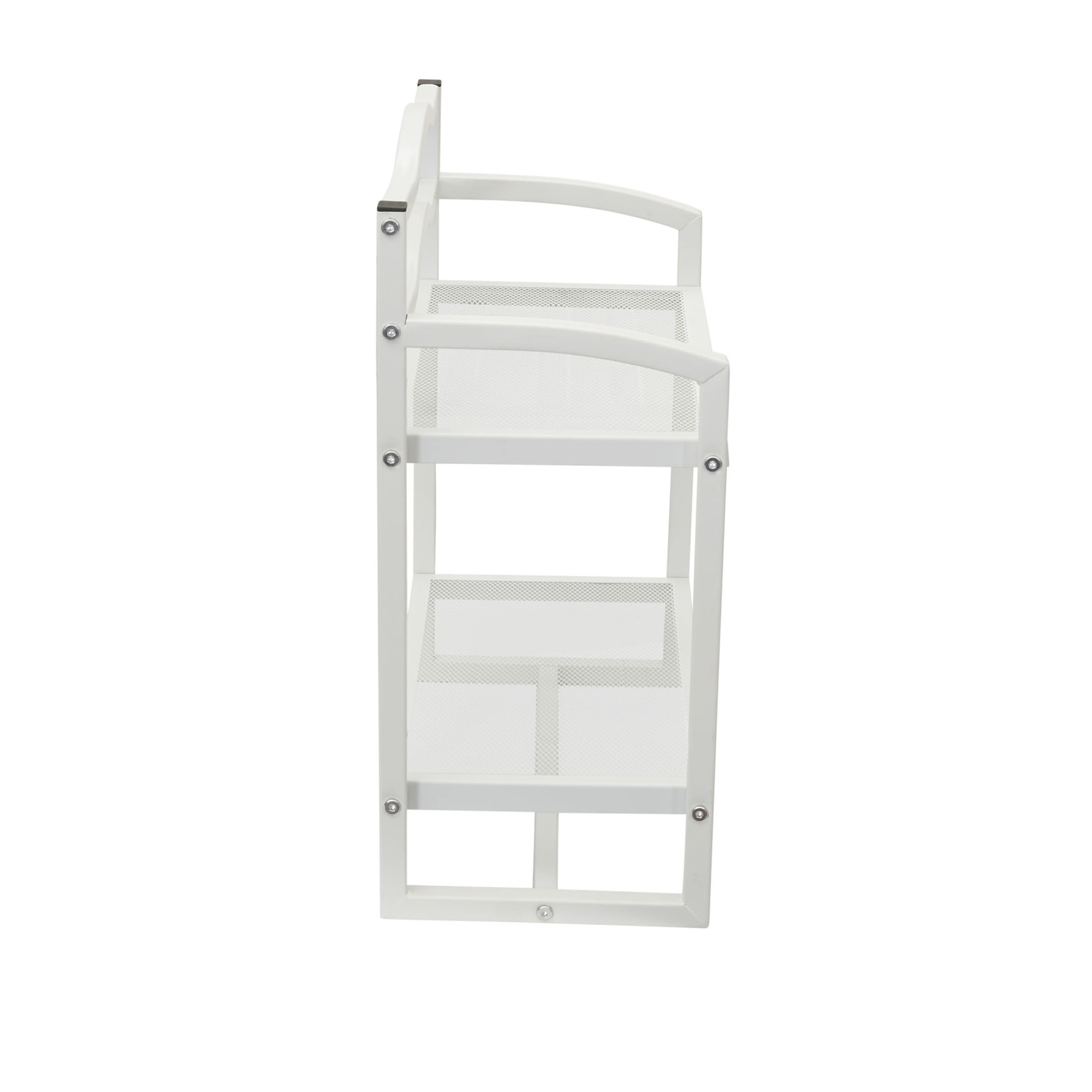 Household Essentials 2-Tier Metal Wall Mount Bathroom Storage Rack, White