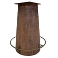 thumbnail image 2 of Benjara Kohl 39 Inch Bistro Table, Round Top, Mango Wood, Gold Iron Footrest, 2 of 5